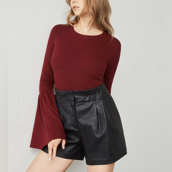 Bcbgmaxazria Waverley Women’s Burgundy Bell Sleeve Sweater Size Small - Picture 2 of 8